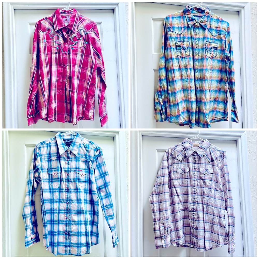 Wrangler Country Western Rodeo Shirts Sz Large & XL